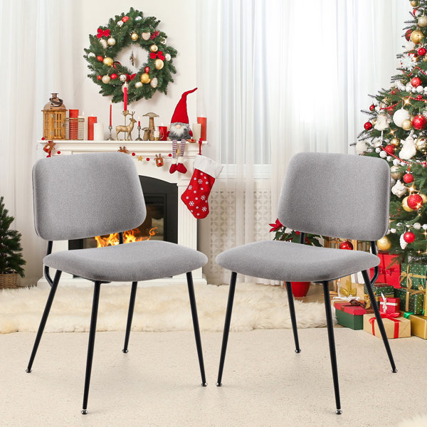 Dining chairs with discount brushed nickel legs